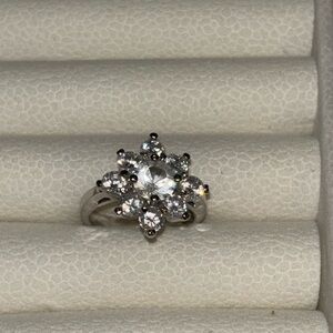 Elegant Silver Ring with Crystal Accents